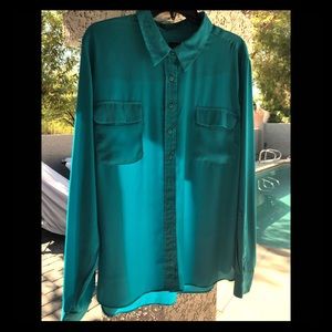 Plus Size Turquoise Utility Blouse